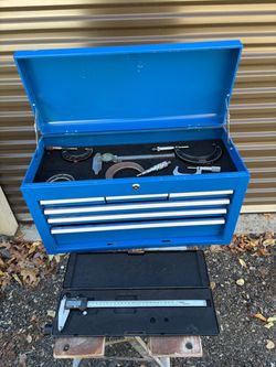 Toolbox with machinist tools,