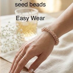 Stretchy Seed Beaded Handmade Bracelet