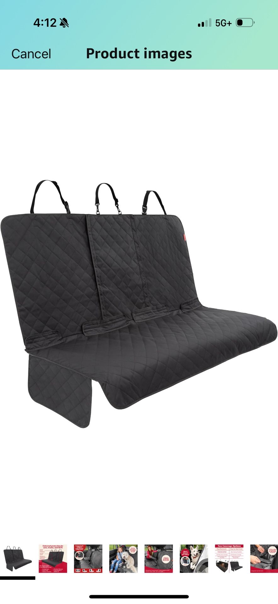 Dog Car Seat Cover for Back Seat - 100% Waterproof - Full Protection from Mud, Scratches, Shedding - Non-Slip Rear Seat Protector for Dogs - Secure Fi