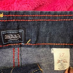 Vintage Y2K Von Dutch Low Rise Flare Jeans Dark Wash Bootcut