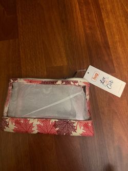 Lug Clear Zip Pouch with Leaf Print