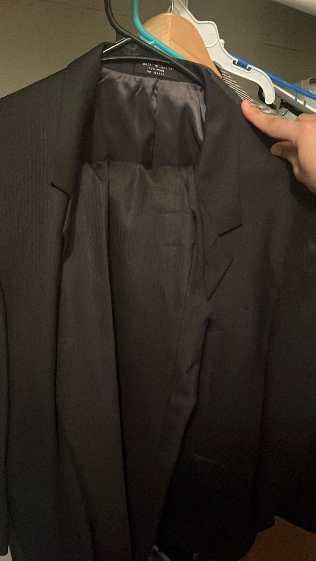 Suit, jacket, black, gray, dark gray black pants dress up