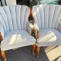 Vintage Wingback Clamshell Chairs