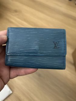 LV Blue Epi 6 Key Ring Case