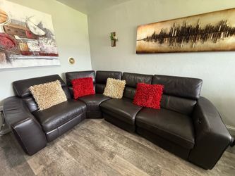 Leather sectional
