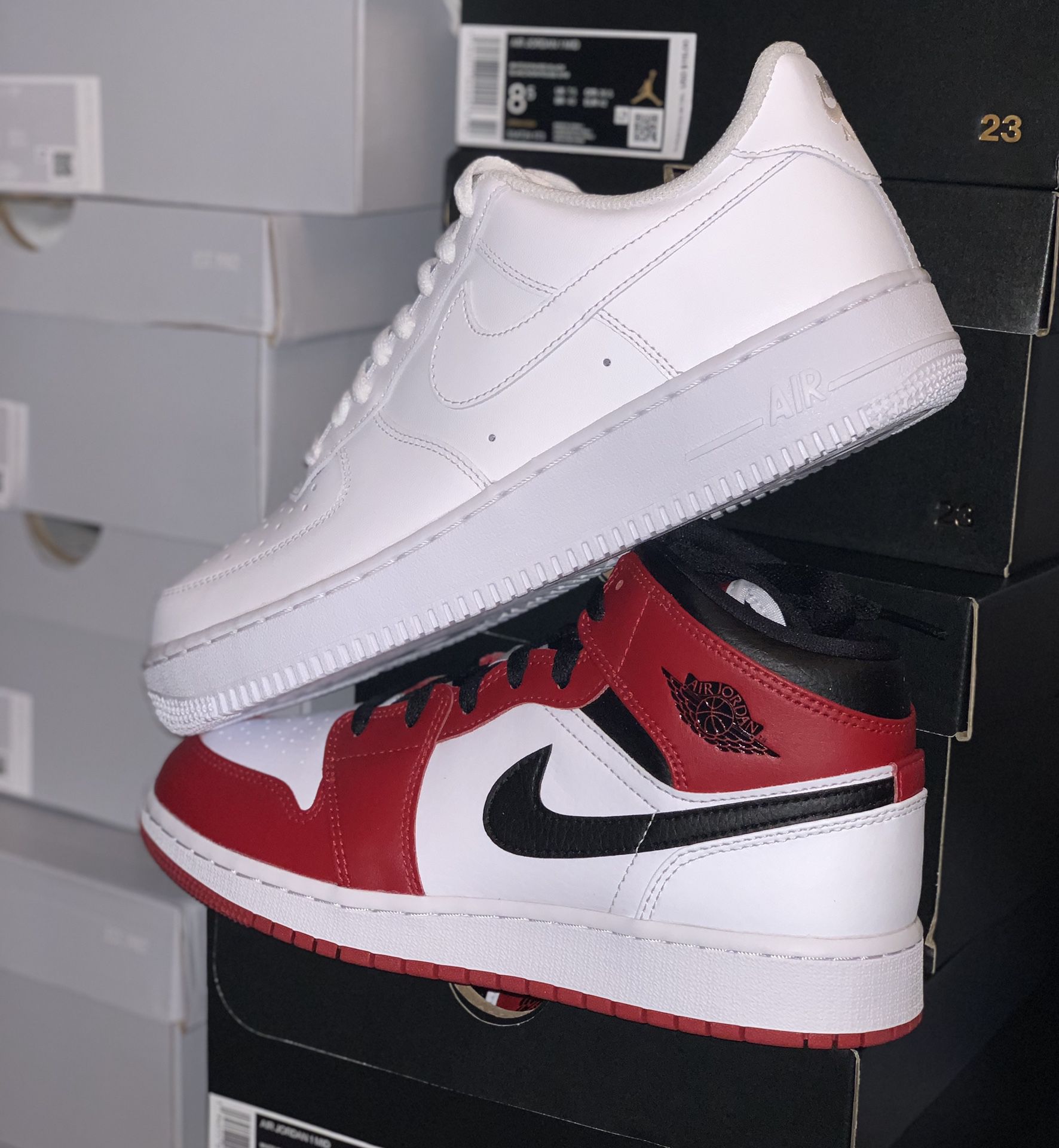 Brand New Jordan 1s and Air Force 1s