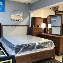 Queen Bedroom Set With Mattresses SALE