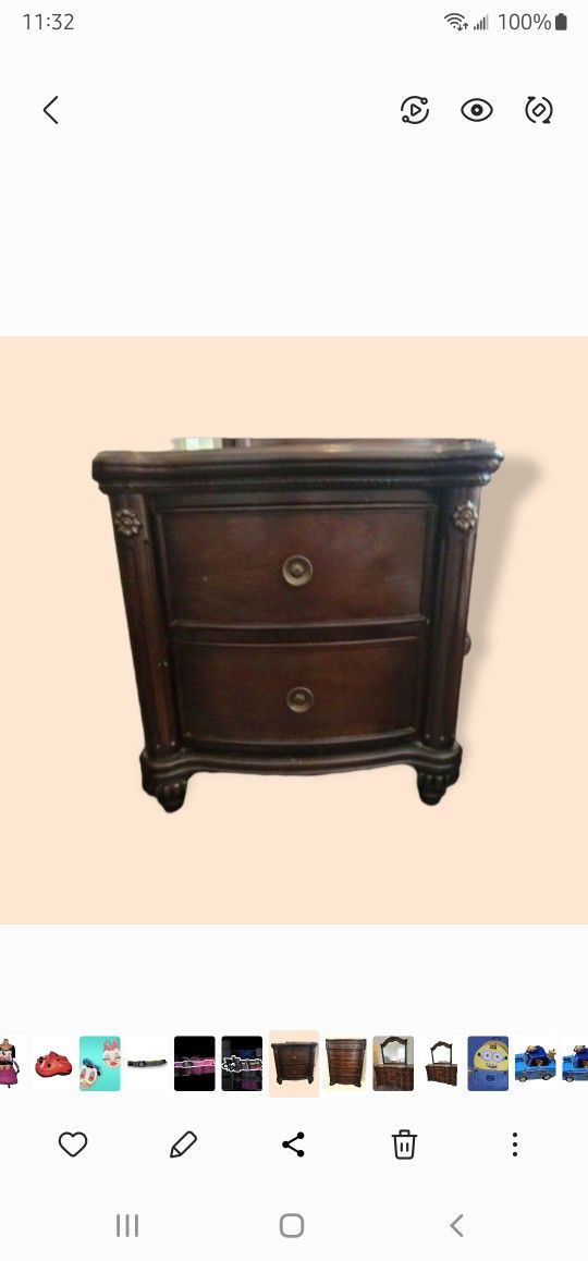 4 PIECE BEDROOM SET SOUTHAMPTON MAHOGANY WOOD GRANITE TOP DRESSER