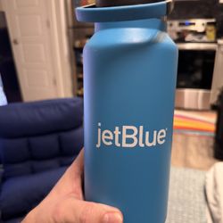 Large JetBlue Insulated Thermos With Twist Top Spout 