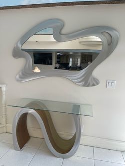 Modern Console table and mirror, entry table