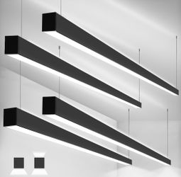 kadision 8FT LED Linear Light, 3CCT 100/90/80/70/60W 0-10V Dimmable, Suspended Architectural Linear LED Light Fixture with Up/Down Lighitng for Office