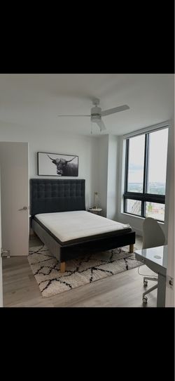 Queen Grey Velvet Bed Frame - IKEA
