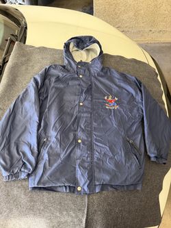 Vintage Disney Goofy Windbreaker Jacket Mens Size MEDIUM Navy Blue Hooded