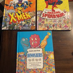 Vintage 1990’s Marvel Comics Hardcover Look And Find Books 