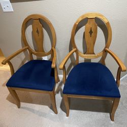 Newly Upholstered Solid Maple Arm Chairs 