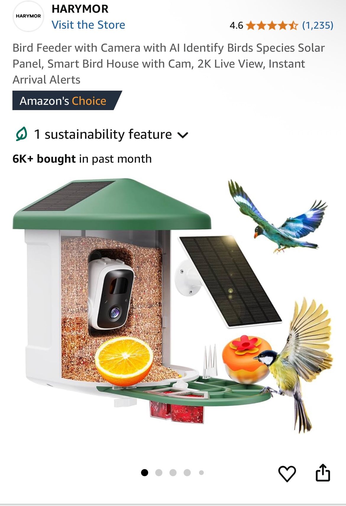 Bird Feeder with Camera with AI Identify Birds Species Solar Panel, Smart Bird House with Cam, 2K Live View, Instant Arrival Alerts