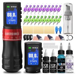 New In Box Wireless Tattoo Machine Kit Multi-function Smart Tattoo Pen 7 Strokes Length