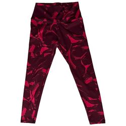 Lululemon Wunder Under Maroon Red Printed High Rise Nulux Tight Leggings Size 10