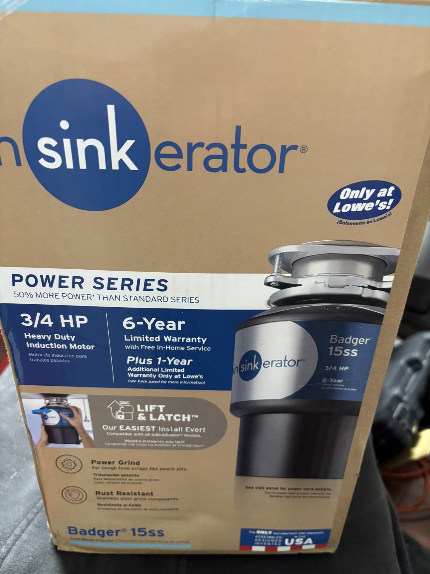 InSinkErator Badger 15ss Continuous feed 3/4-HP Septic Safe Non-corded Garbage Disposal