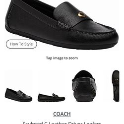COACH-Sculpted C Leather Driver Loafers