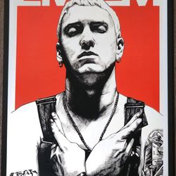 Eminem Slim Shady BBC supreme Tix Frame Offwhite Glass Zyon air 350 11x17 Wall Art Funko 