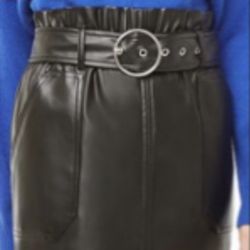 NEW (small) BELTED Faux Leather Skirt (nwt) !!