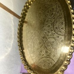 Moroccan Antique Brass Tray
