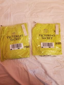 Victoria's Secret PINK Women's Solid Yellow Top, Size L Regular