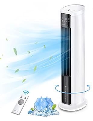 3-in-1 Evaporative Air Cooler,1.8 Gal Removable Water Tank 43" Tower Fan with Cooling and Humidification Fuction, 60°Oscillation,3 Modes,Auto Display