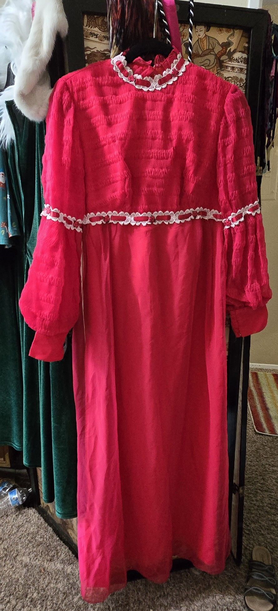 Vintage 60's Tafitta Pink Dress Bridgerton Sz Small Xsmall