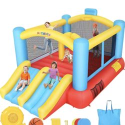  WHUBEFY Bounce House,Inflatable Bounce House for Kids with Blower Included,Indoor/Outdoor Playhouse Kids Bouncy House for Backyard,Jumping Castle wit