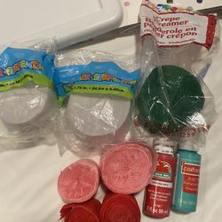 Crepe Streamed and Acrylic Paints