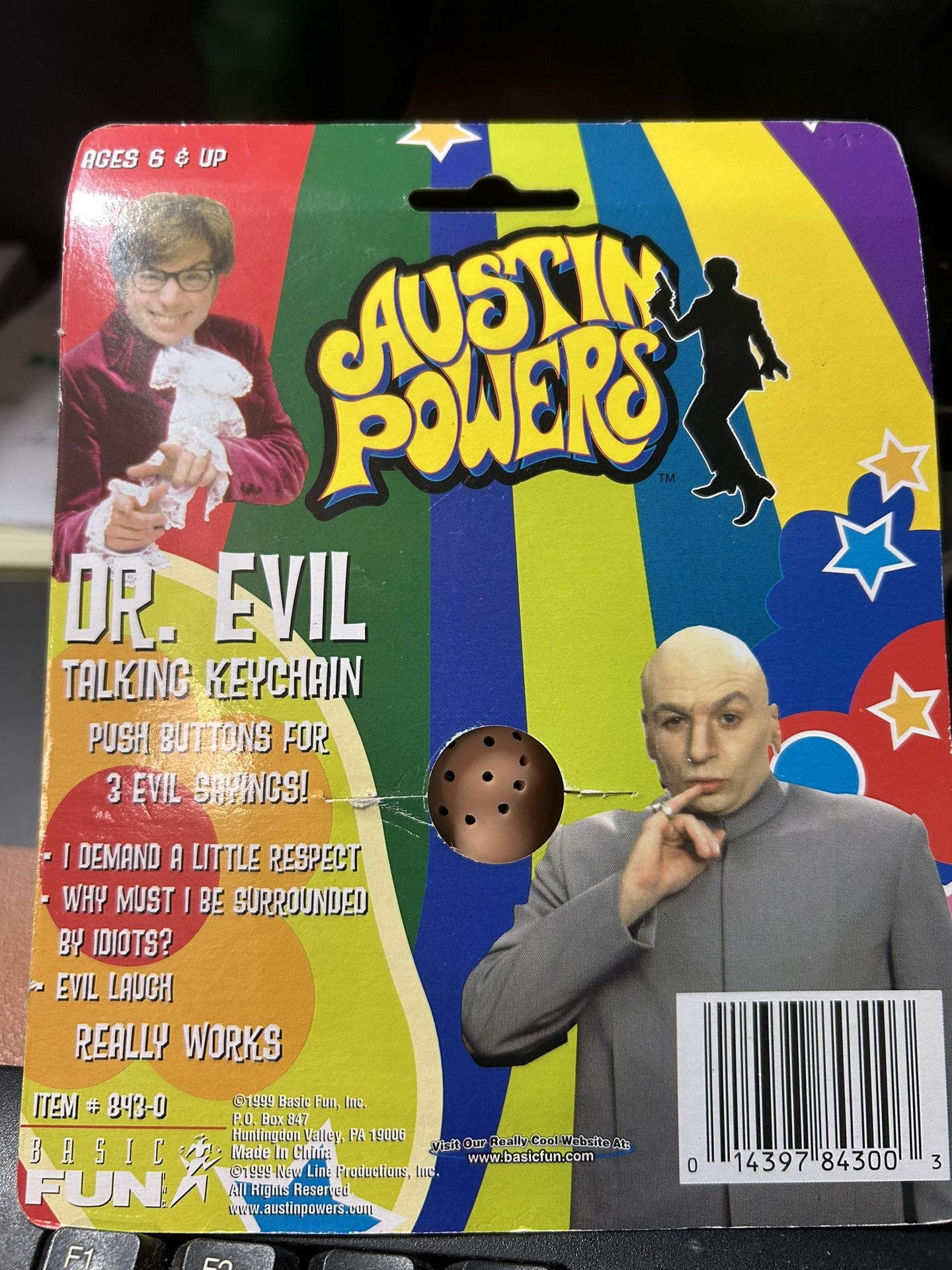 Vintage Austin Powers - 1999 Dr. Evil Talking Keychain