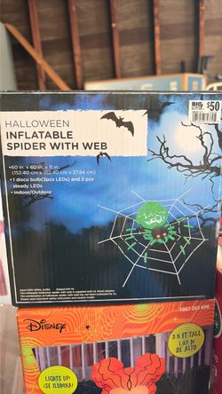 Halloween Inflatable Spider with Web