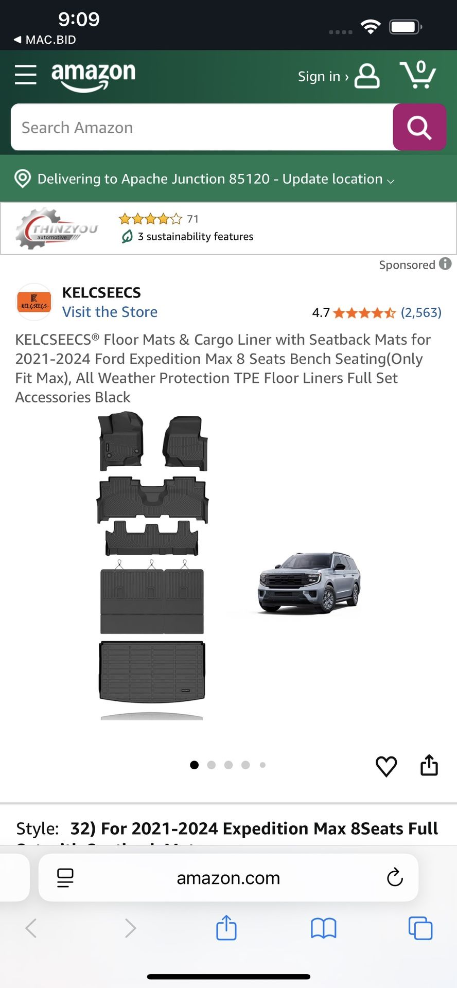 Floor Mats 2021-2024 Ford Expedition