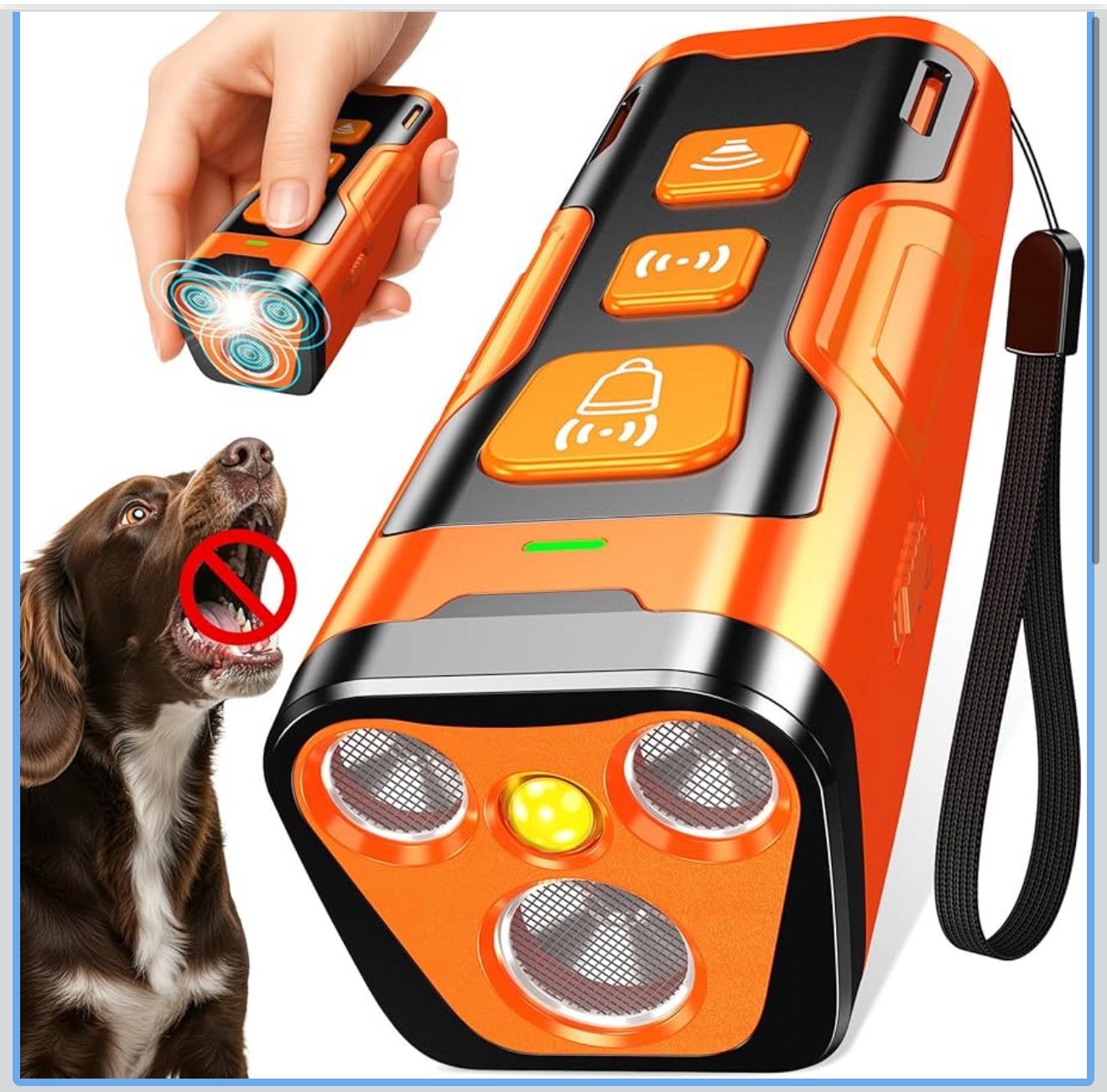 Dog Bark Deterrent Device, Ultrasonic Anti Barking, 6 Training Modes, Behavior Correct Safe & Humane Control for Dogs