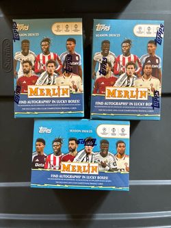 2024-25 Topps Chrome Merlin UEFA Club Competitions Soccer Blaster Box