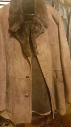 Mens shearling coat sz 46