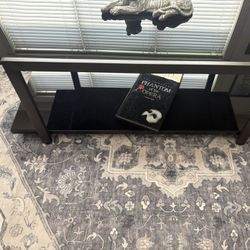 Black And Gray Glass Table Set 