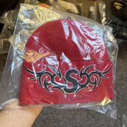 NEW Supreme New Era Tribal S Logo Beanie Red