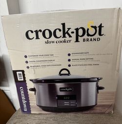 Crock-Pot 8qt Programmable Slow Cooker Black Stainless: Digital Timer, Keep Warm