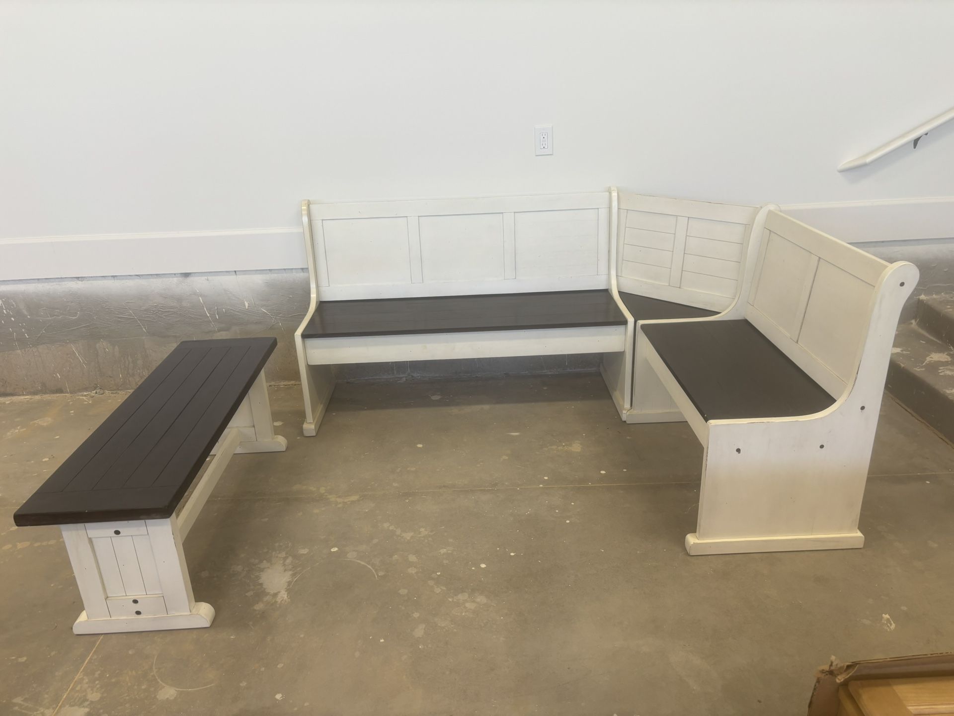 Wrap Around Farmhouse Kitchen table Bench Set