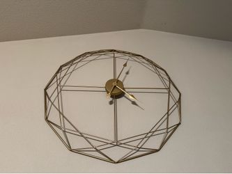 Large Gold Metal Wall Clock