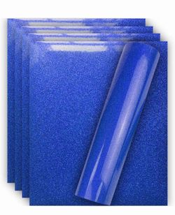 Royal Blue Glitter HTV Heat Transfer Vinyl for T-Shirt,12X 10(5 Sheets) Have 7 Packs $6 Each Or $35