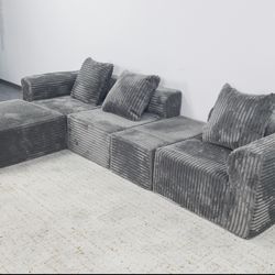 New Gray Modular Sectional Sofa - In Box - Deep Seating - Ready for Pickup