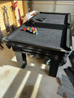 Pool table from Amazon .Comes with leather cover