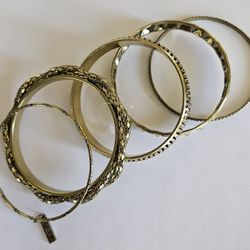 5 ORLY Black Golden Bangle Bracelets