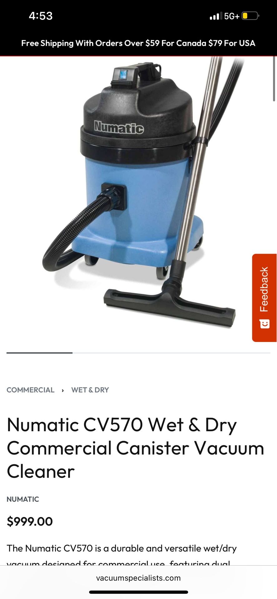 Numatic Wet Dry Vaccum