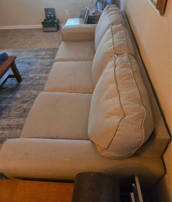 Beige Fabric Sectional Sofa