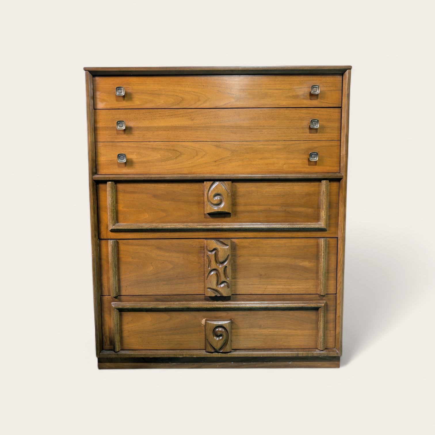 Mayan Mid Century Highboy Dresser by Bassett